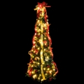Aigostar - LED Outdoor Christmas Tree, 150 LEDs, 1.8 m, IP44, Red/Gold, Warm White