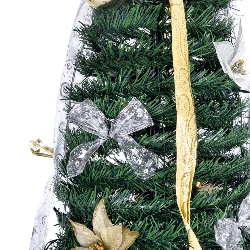 Aigostar - LED Outdoor Christmas Tree, 150 LEDs, 1.8 m, IP44, white/gold, cool white