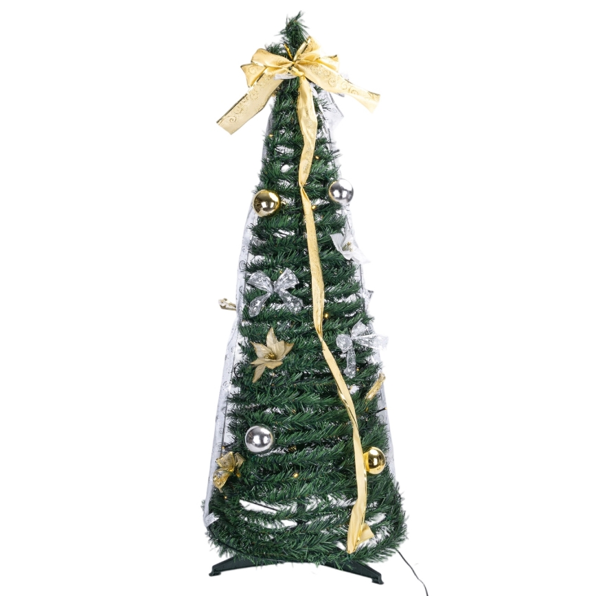 Aigostar - LED Outdoor Christmas Tree, 150 LEDs, 1.8 m, IP44, white/gold, cool white