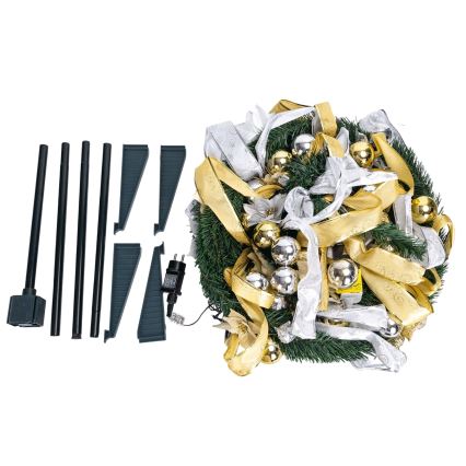 Aigostar - LED Outdoor Christmas Tree, 150 LEDs, 1.8 m, IP44, white/gold, cool white