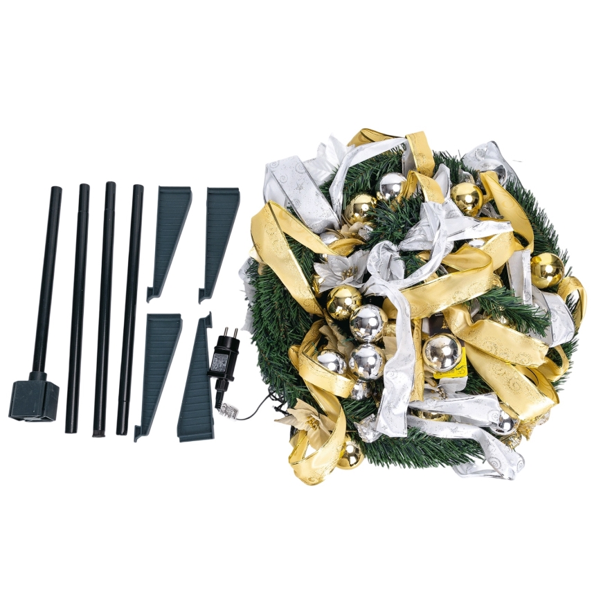 Aigostar - LED Outdoor Christmas Tree 150 LEDs 1.8 m IP44 White/Gold Warm White