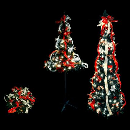 Aigostar - Outdoor LED Christmas Tree 150 LEDs 1.8 m IP44 Red & Cool White