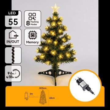 Aigostar - LED Outdoor Christmas Tree 55xLED/8 functions 0.6 m IP44 warm white