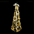 Aigostar - LED Outdoor Christmas Tree 80 LEDs 1.2 m IP44 white/gold warm white