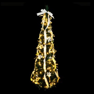 Aigostar - LED Outdoor Christmas Tree 80 LEDs 1.2 m IP44 white/gold warm white