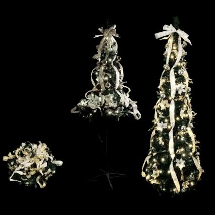 Aigostar - LED Outdoor Christmas Tree 80 LEDs 1.2m IP44 white/gold, cool white