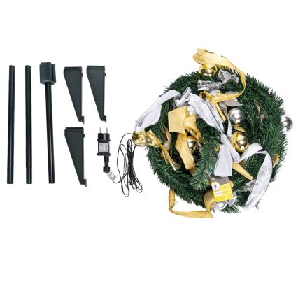 Aigostar - LED Outdoor Christmas Tree 80 LEDs 1.2m IP44 white/gold, cool white