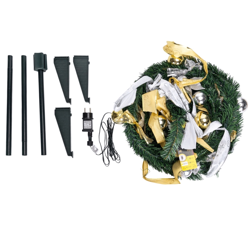 Aigostar - LED Outdoor Christmas Tree 80 LEDs 1.2m IP44 white/gold, cool white