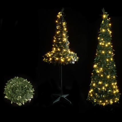 Aigostar - LED Outdoor Christmas Tree, 80 LEDs, 1.2 m, IP44, Green, Warm White