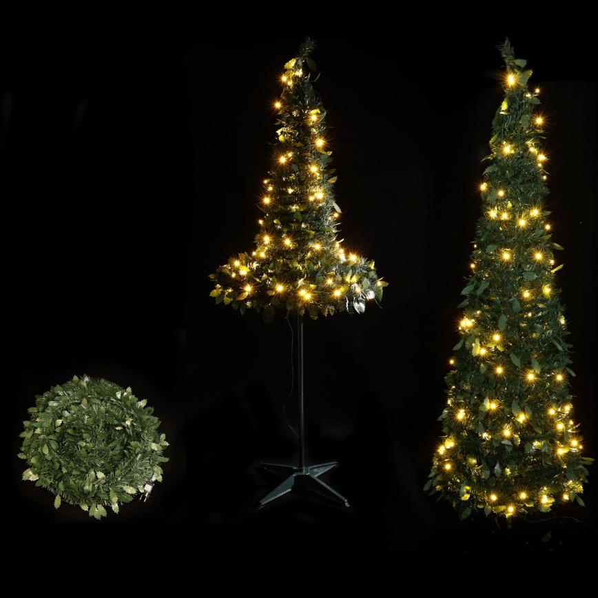 Aigostar - LED Outdoor Christmas Tree, 80 LEDs, 1.2 m, IP44, Green, Warm White