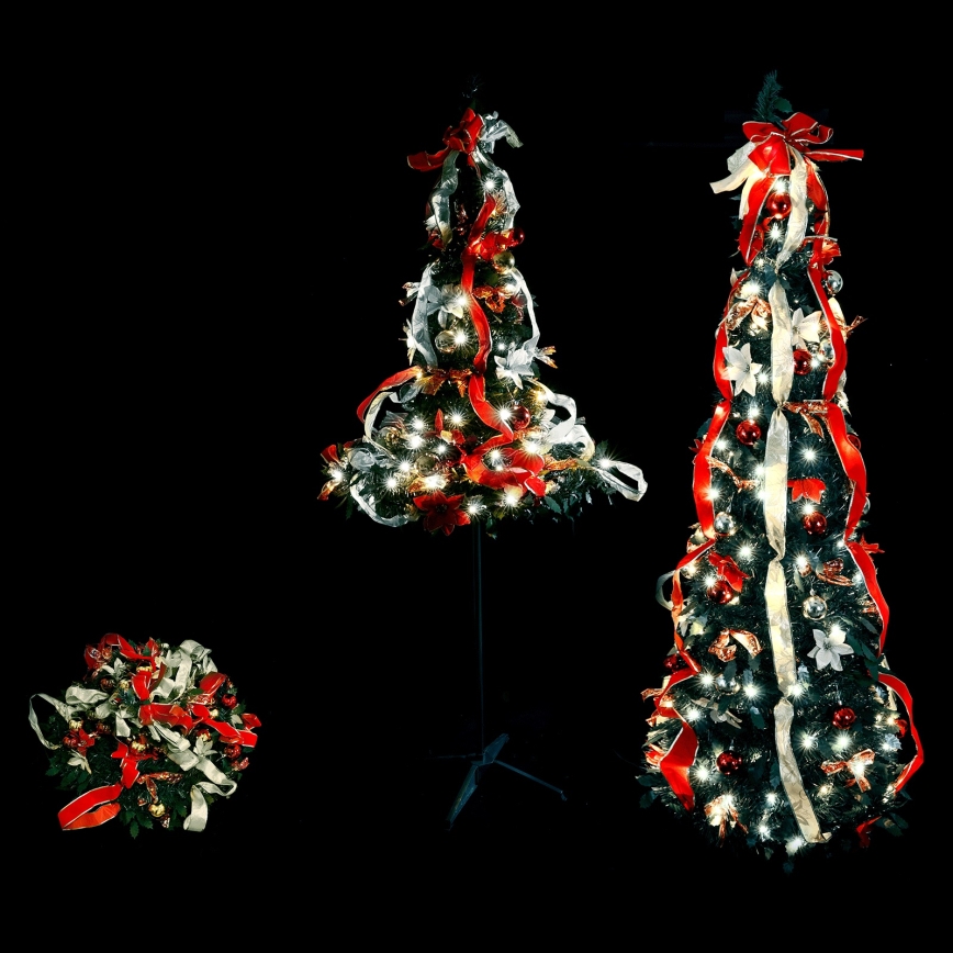 Aigostar - LED Outdoor Christmas Tree, 80 LEDs, 1.2 m, IP44, Red & Cool White