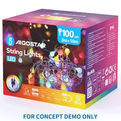 Aigostar - LED outdoor decoration 162 LEDs 42 cm IP44 butterfly/multicolor