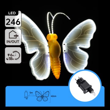 Aigostar - LED Outdoor Decoration 246xLED/9W/230V 42 cm IP44 butterfly/cool white
