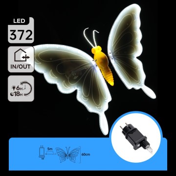 Aigostar - LED outdoor decoration 372xLED IP44 cool white butterfly