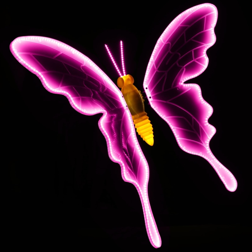 Aigostar - LED Outdoor Decoration 558 LEDs, 90 cm, IP44, Butterfly/Pink
