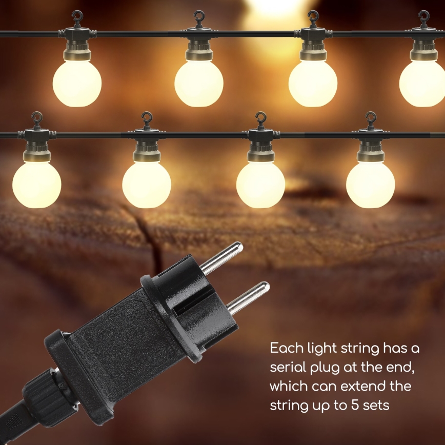 Aigostar - LED Outdoor decorative chain 10xLED/8m IP44 warm white