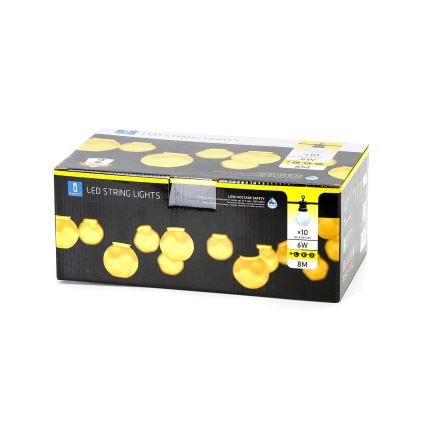 Aigostar - LED Outdoor decorative chain 10xLED/8m IP44 warm white
