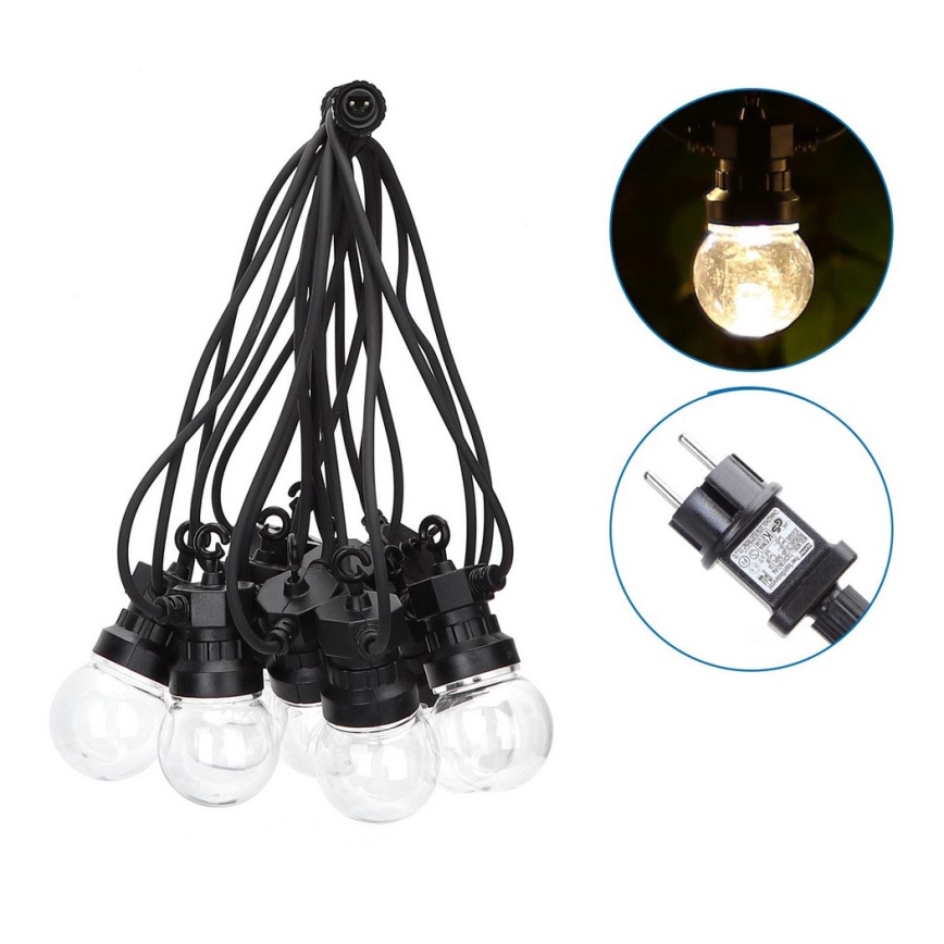 Aigostar - LED Outdoor decorative chain 10xLED/8m IP44 warm white