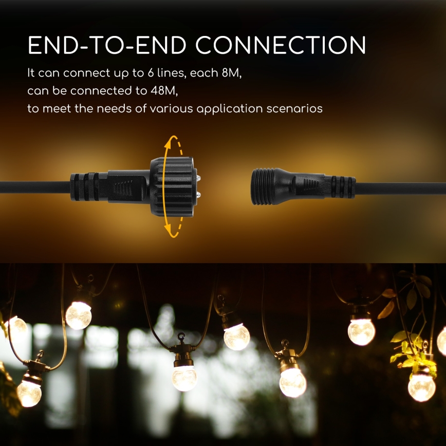 Aigostar - LED Outdoor decorative chain 10xLED/8m IP44 warm white