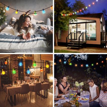 Aigostar - LED Outdoor decorative chain 10xLED/8m IP44 warm white