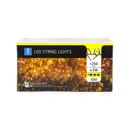 Aigostar - LED Outdoor decorative chain 250xLED/10m IP44 warm white