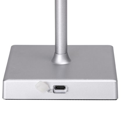 Aigostar - LED Outdoor dimmable rechargeable table lamp LED/4W/5V 3600mAh white/matte chrome IP54