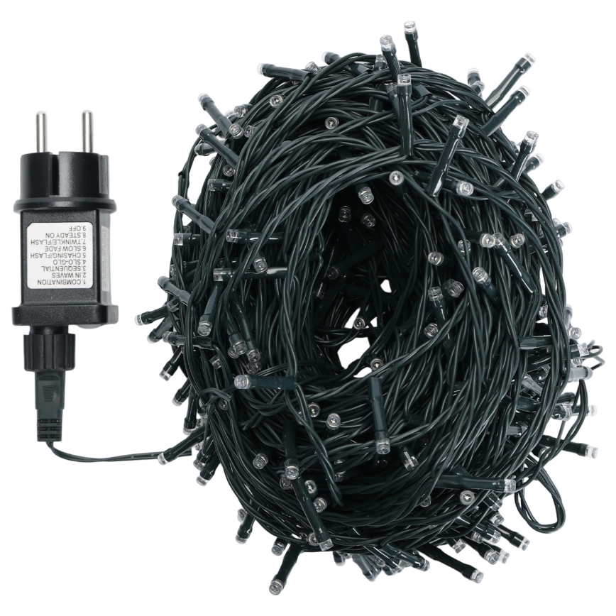 Aigostar - LED Outdoor Light String 500xLED/8 Functions 53m IP44 Cool White