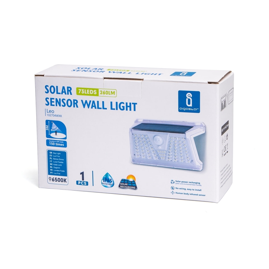 Aigostar - LED Outdoor solar light with a sensor LED/2,4W/5V IP65