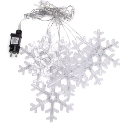 Aigostar - LED Outdoor String Lights 84 LEDs / 8 Light Modes, 1.2 x 1 m, IP44, Warm White, Snowflake Design