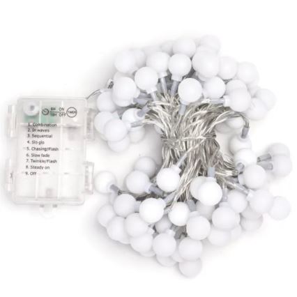 Aigostar - LED Outdoor String Lights 100 LEDs/3x AA/8 lighting modes 10.3 m IP44 multicolor
