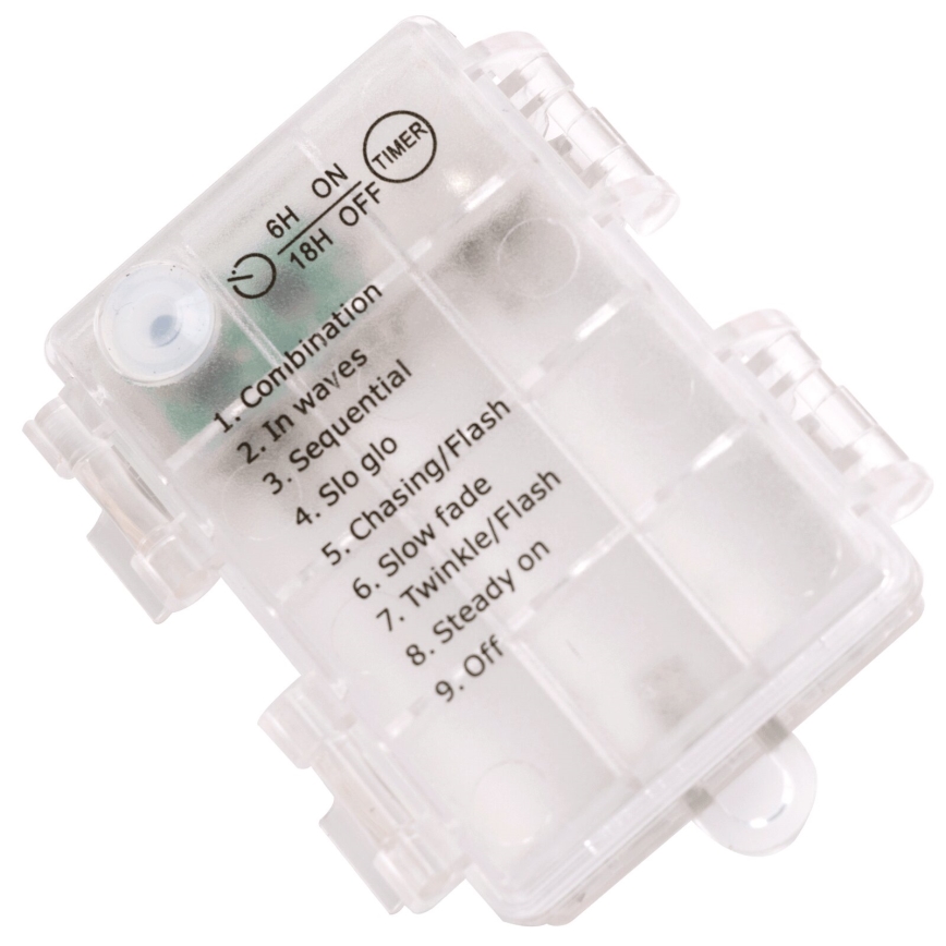 Aigostar - LED Outdoor String Lights 100 LEDs / 8 Functions 3xAA 10.3 m IP44 Warm White