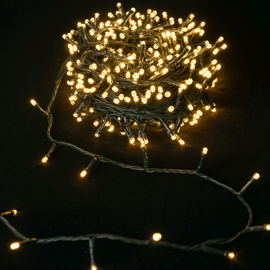Aigostar - LED Outdoor String Lights 100 LEDs/8 Modes 3xAA 5.3 m IP44 Warm White