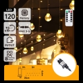 Aigostar - LED Outdoor String Lights, 120 LEDs, 8 Lighting Modes, 3 x 0.6 m, IP44, Warm White, with Remote Control