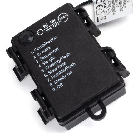 Aigostar - LED Outdoor String Lights 150 LEDs/8 Modes 3xAA 15,3m IP44 Multicolor