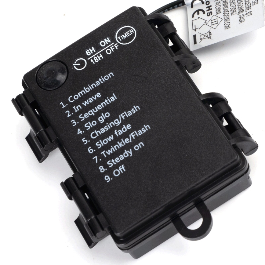 Aigostar - LED Outdoor String Lights 150 LEDs / 8 Modes 3xAA 15,3m IP44 Warm White