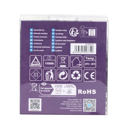 Aigostar - LED Outdoor String Lights, 300 LEDs, 8 Modes, 3xAA, 15.3 m, IP44, Multicolor