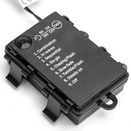 Aigostar-LED Outdoor string lights, 300 LEDs, 8 modes, battery-powered (3x AA), 15.3 m, IP44, warm white