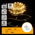 Aigostar - LED Outdoor String Lights, 50 LEDs / 8 Modes, 3xAA, 5.3 m, IP44, Warm White