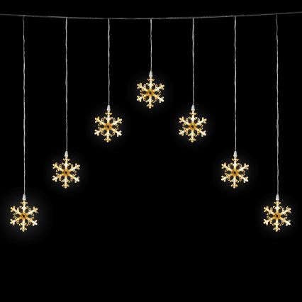 Aigostar - LED Outdoor String 84xLED/8 Functions 1,2x1m IP44 Warm White Snowflakes