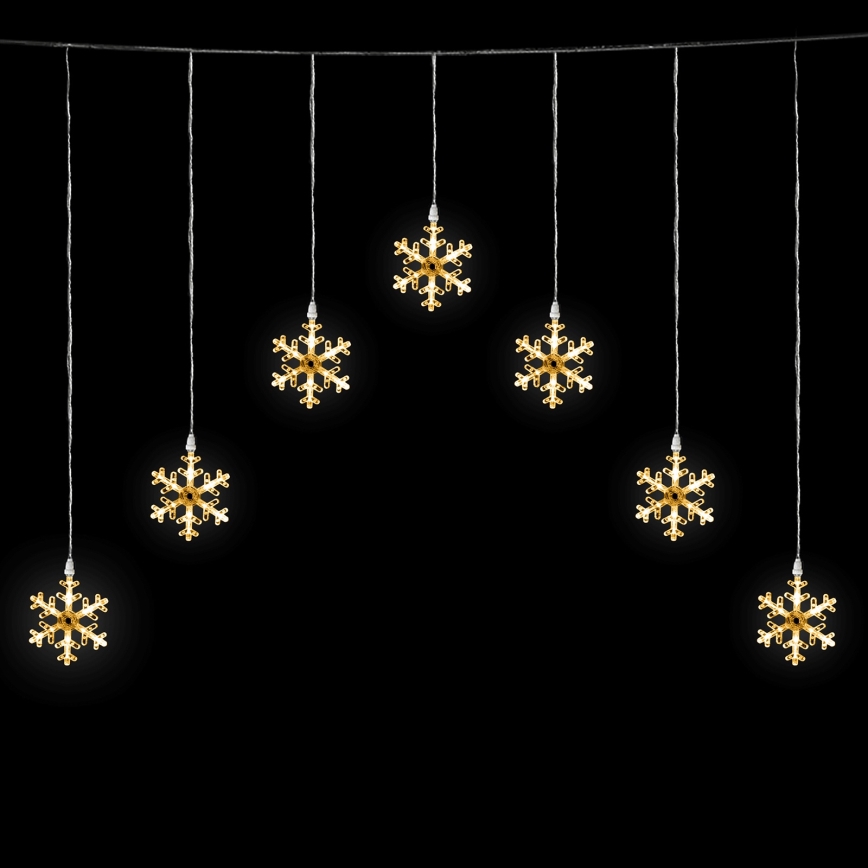 Aigostar - LED Outdoor String 84xLED/8 Functions 1,2x1m IP44 Warm White Snowflakes