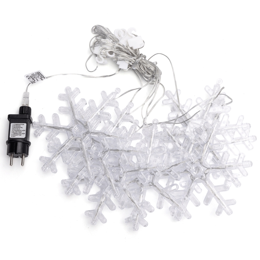 Aigostar - LED Outdoor String 84xLED/8 Functions 1,2x1m IP44 Warm White Snowflakes