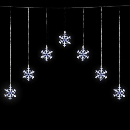 Aigostar - LED Outdoor String Lights, 84 LEDs / 8 Functions, 1,2x1m, IP44, Cool White, Snowflake Design