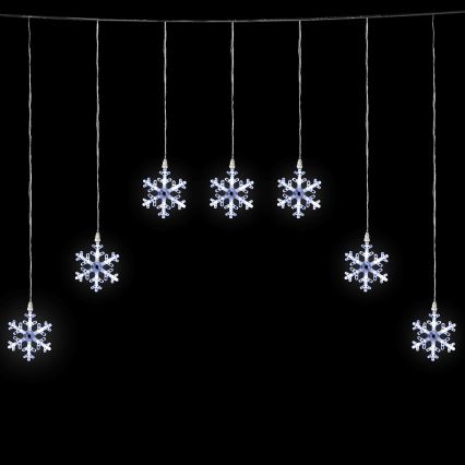 Aigostar - LED Outdoor String Lights 84xLED/8 Functions 1,2x1m IP44 Cool White Snowflakes
