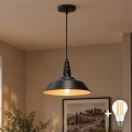Aigostar - LED pendant lamp on cable 1xE27/60W/230V Ø 36 cm black