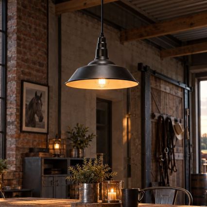 Aigostar - LED pendant lamp on cable 1xE27/60W/230V Ø 36 cm black