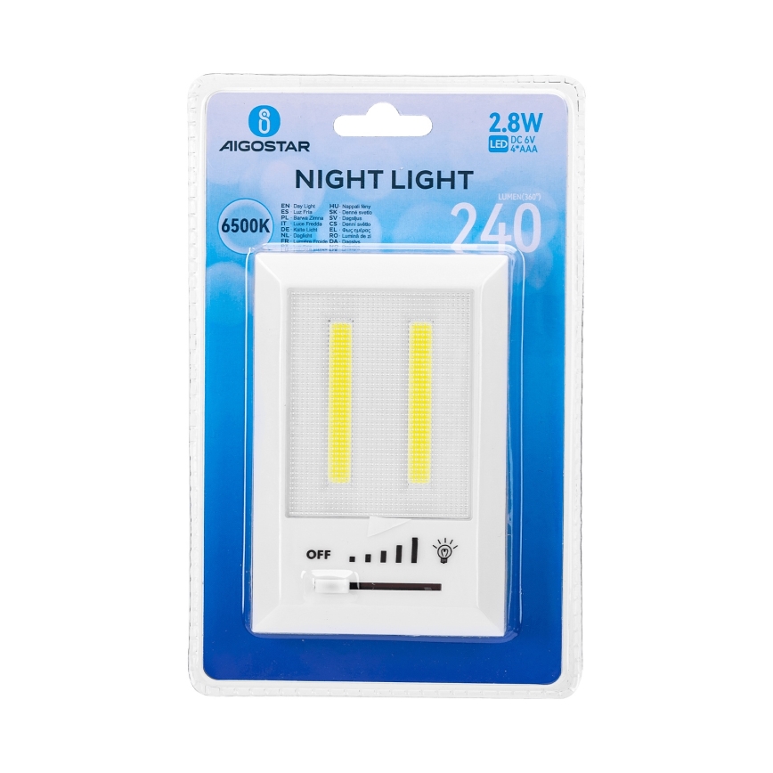Aigostar - LED Portable Night Light LED/4xAAA 6500K