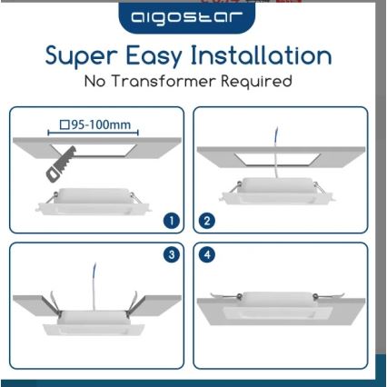 Aigostar - LED recessed ceiling light LED/6W/230V 6500K 12x12 cm white