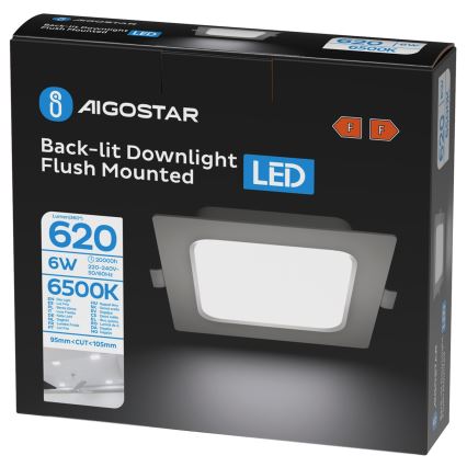 Aigostar - LED recessed ceiling light LED/6W/230V 6500K 12x12 cm white