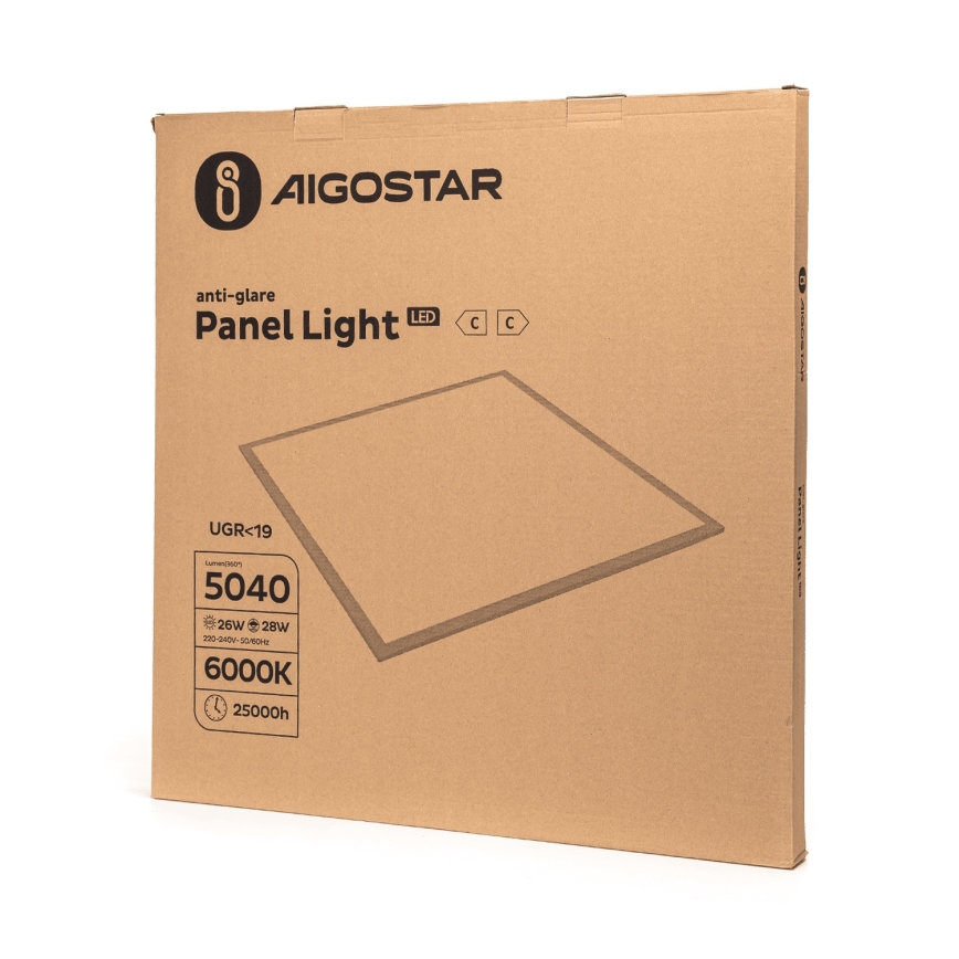 Aigostar - LED Recessed Ceiling Panel 28W/230V High Efficiency UGR19 6000K 59.5 x 59.5 cm