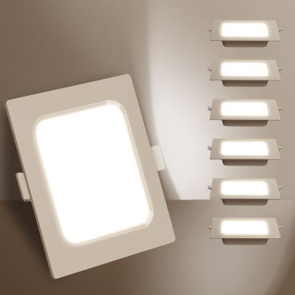 Aigostar - LED Recessed Downlight 6W/230V 4000K 12x12 cm White
